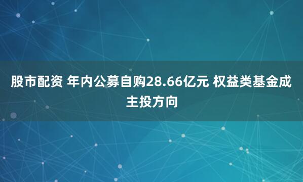股市配资 年内公募自购28.66亿元 权益类基金成主投方向